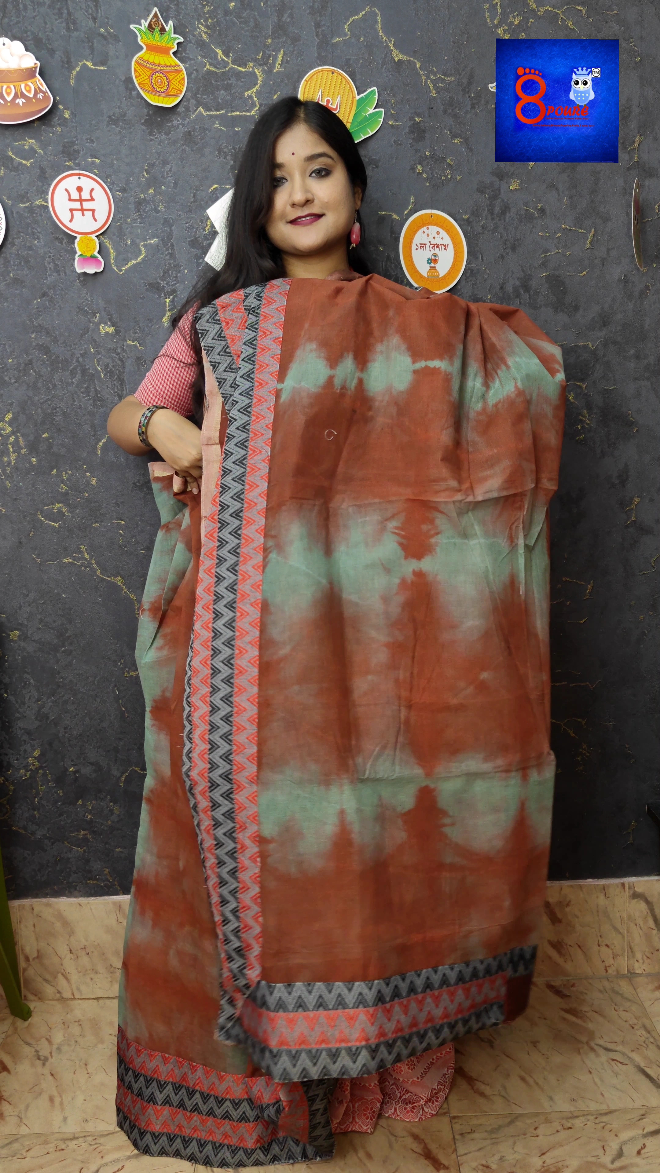 Shivory Jamdani Saree | Marron Black | SJS  04