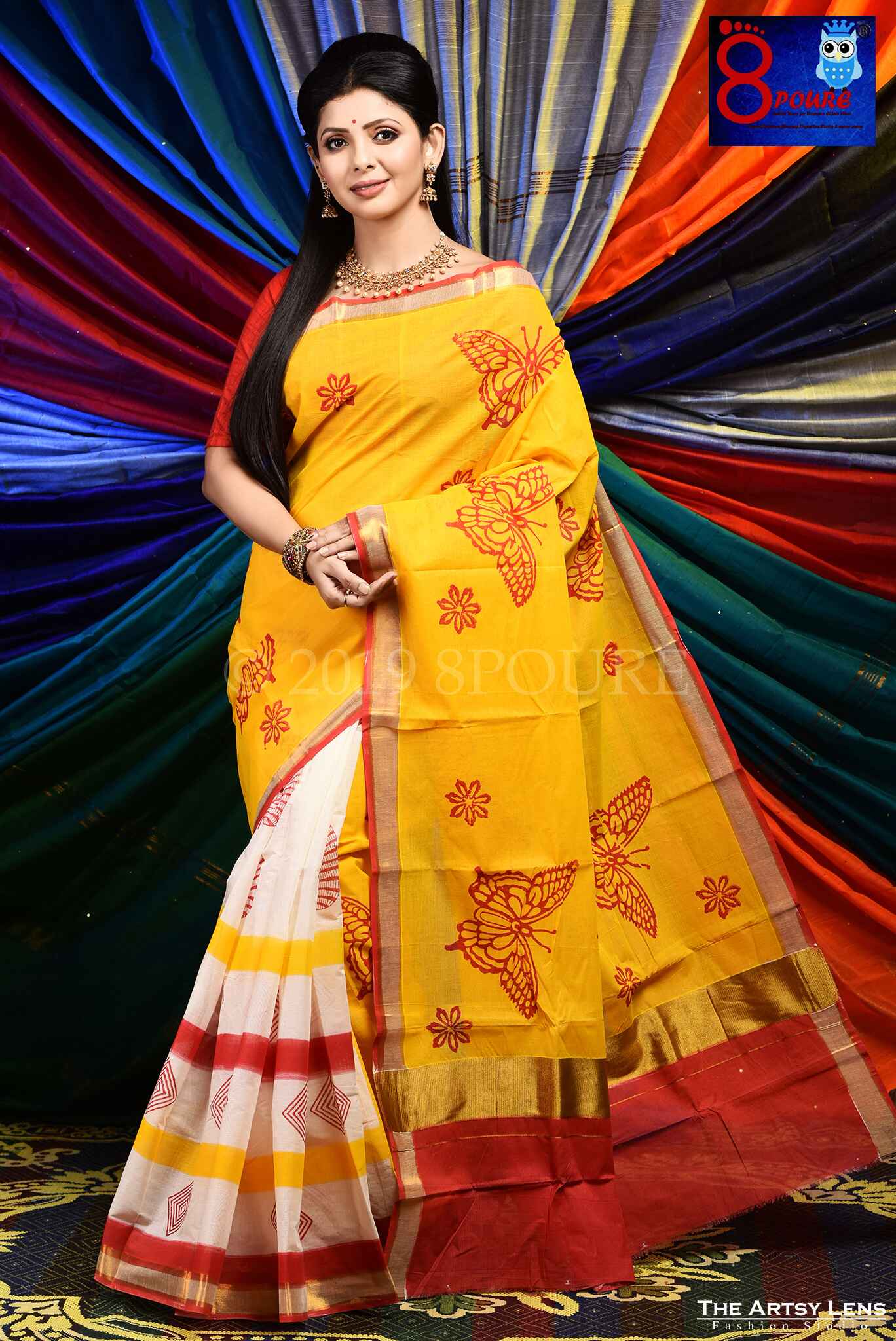 Hand Block Printed Pure Kasavu Cotton 