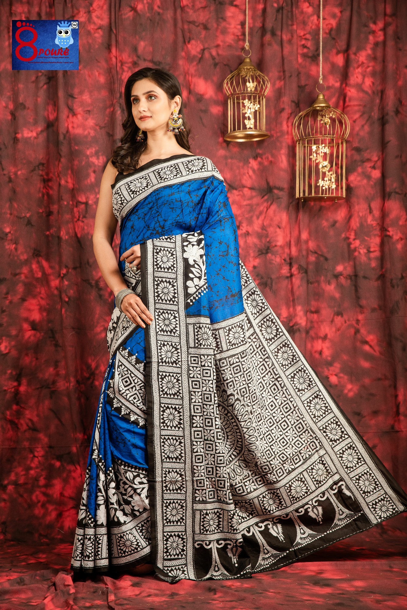 Hand Embroidered Kantha Stitch on Bangalore Silk | PEC 09