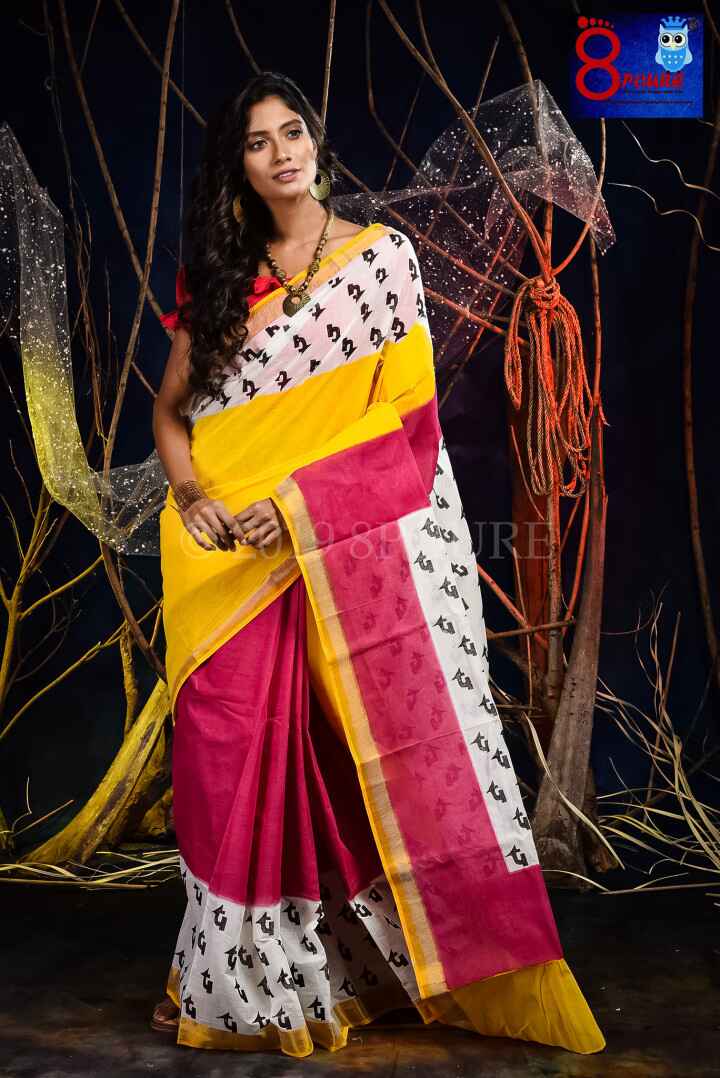 Hand Block Printed Pure Kasavu Cotton 