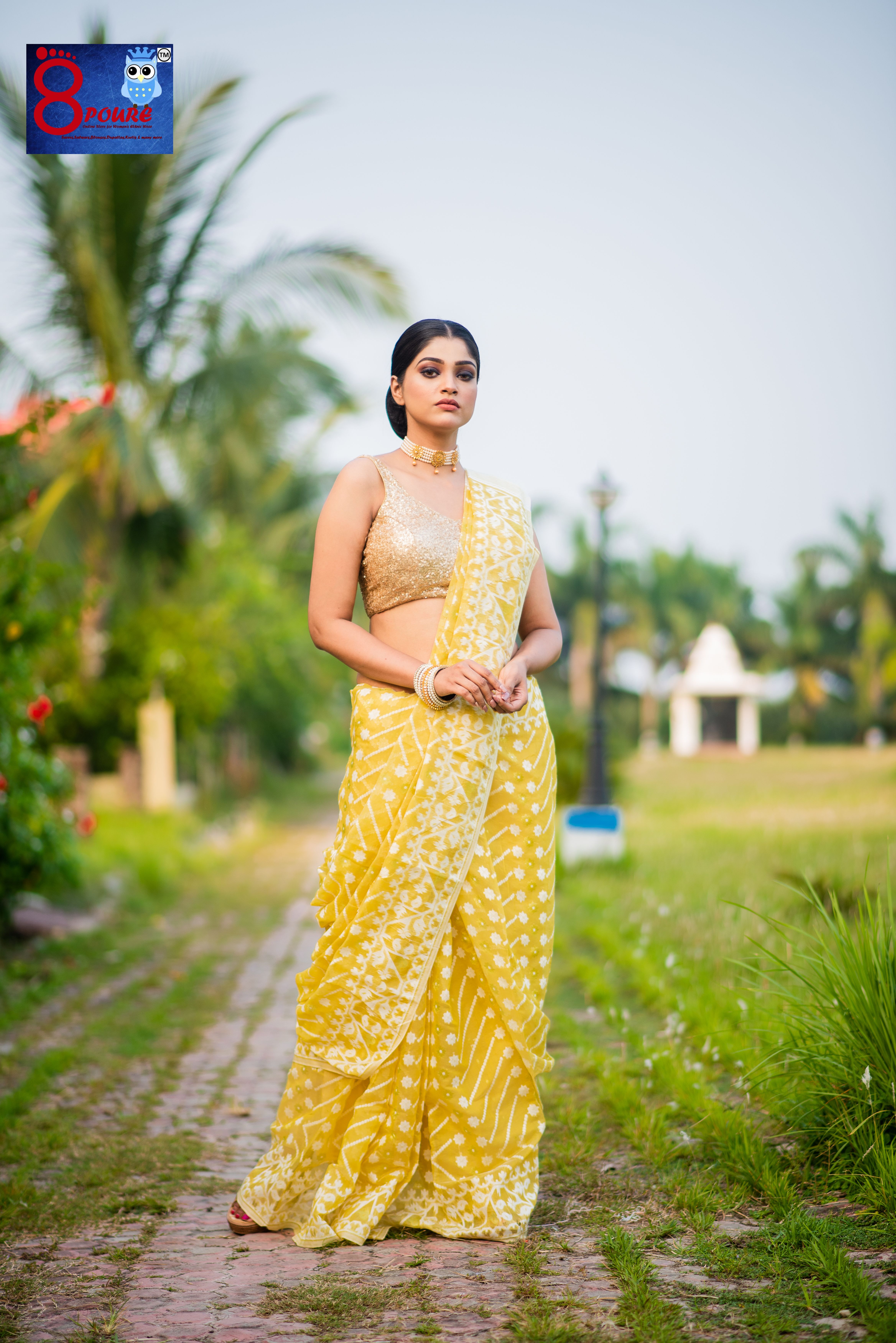 Handloom Jamdani Saree | Yellow | HJS 07