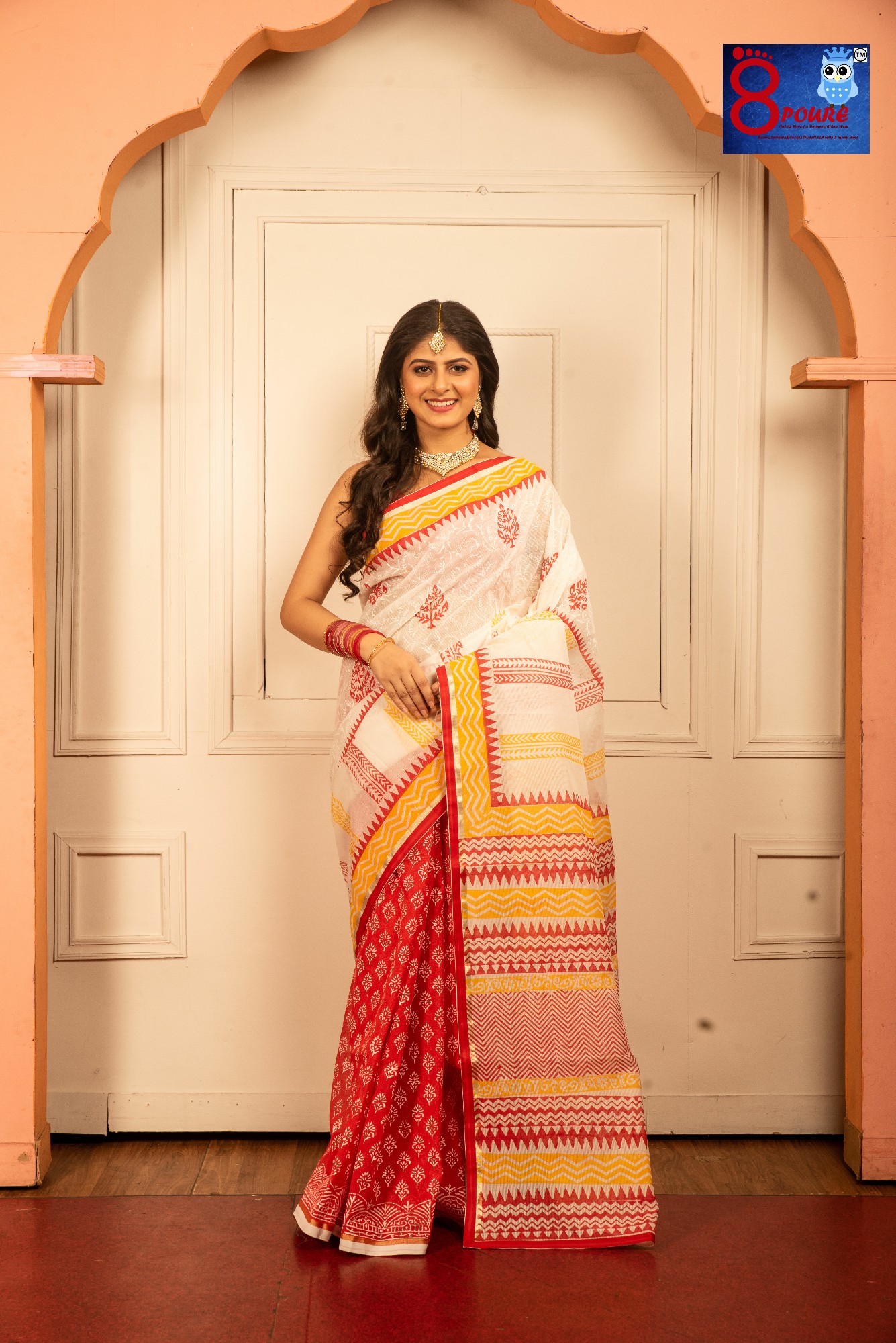 Rajsahi Pure Cotton Hand Block Sarees | SAT 05