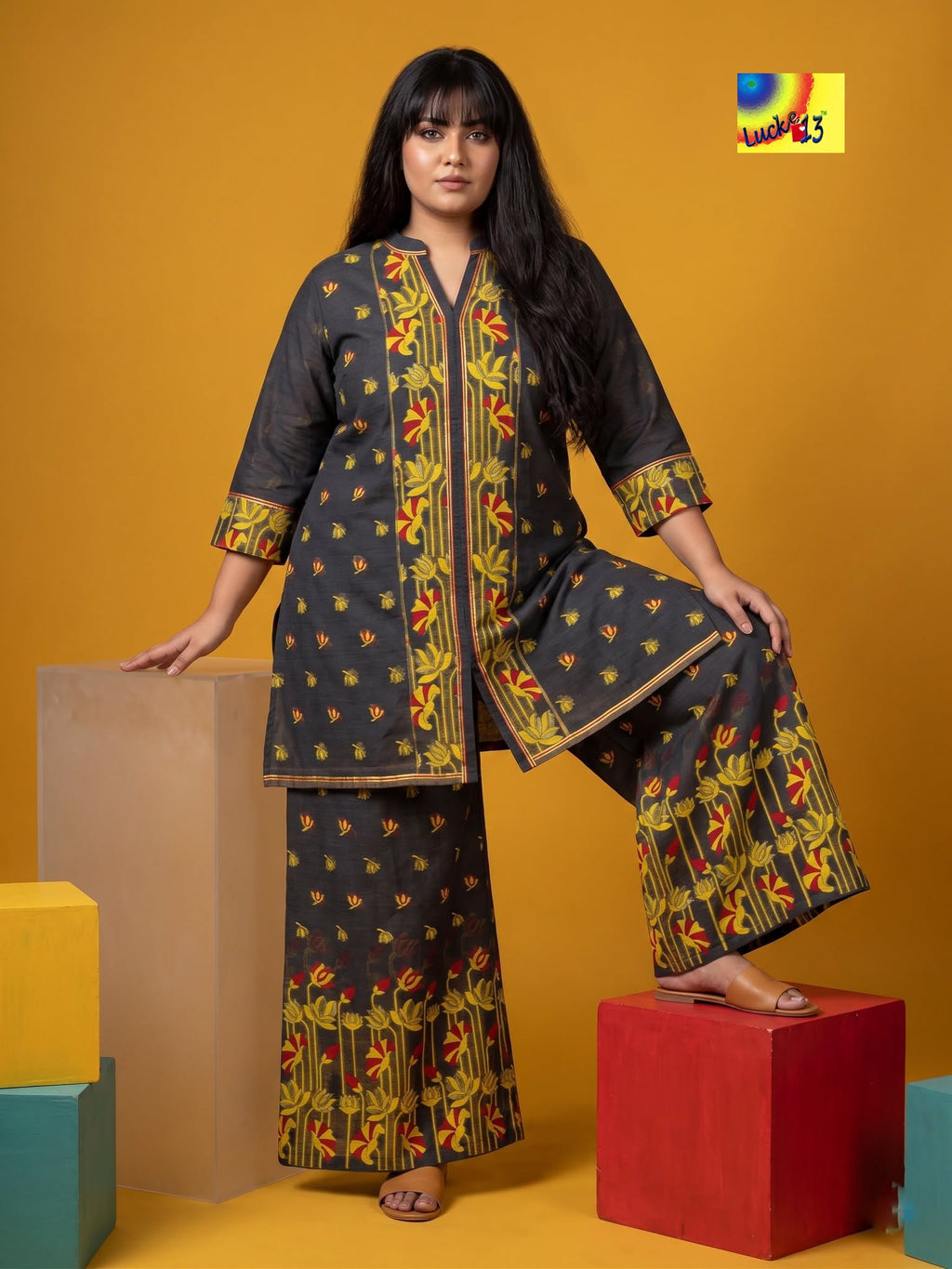 Jamdani Palazzo Co-ord Set