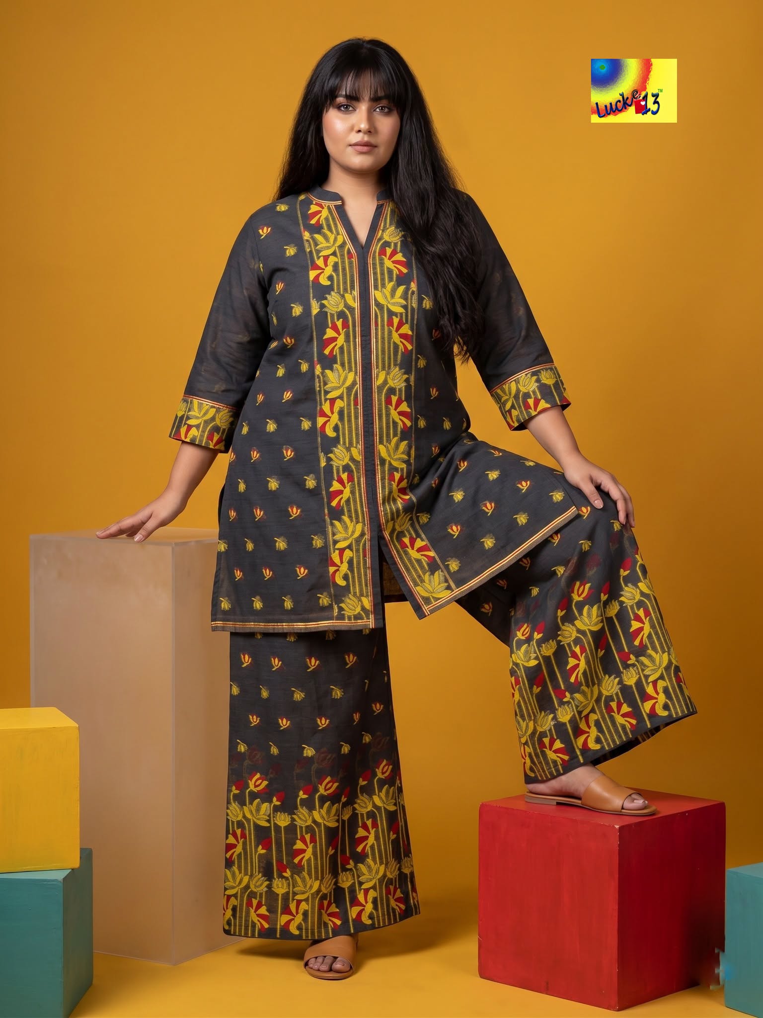 Jamdani Palazzo Co-ord Set
