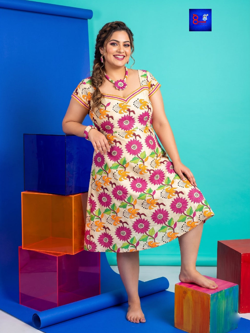 Pure Silk Kantha Dress
