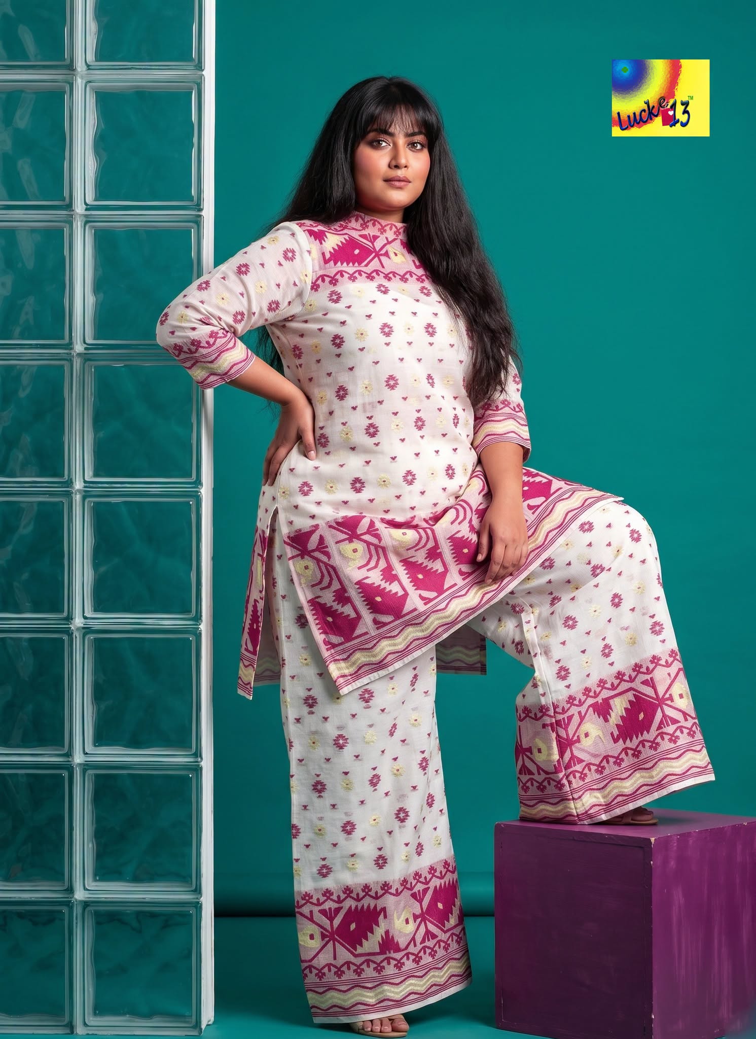Jamdani Palazzo Co-ord Set