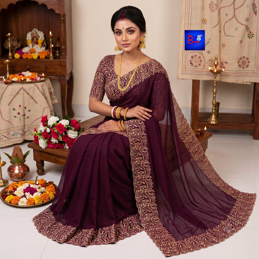 Georgette Embroidered Saree