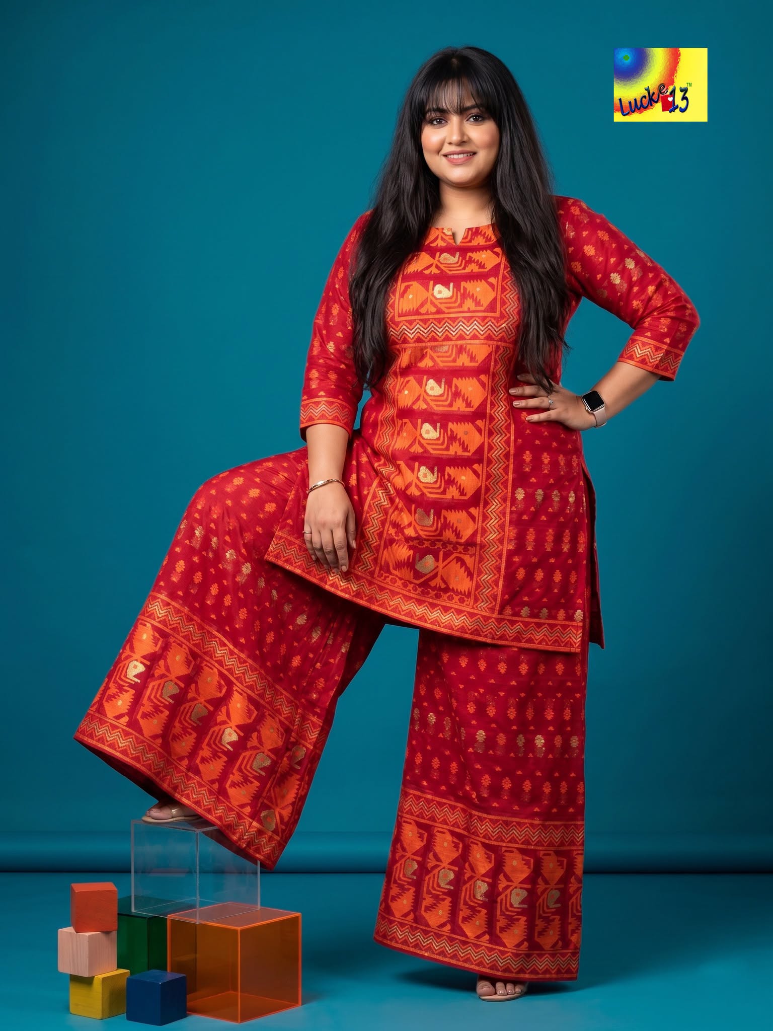 Jamdani Palazzo Co-ord Set