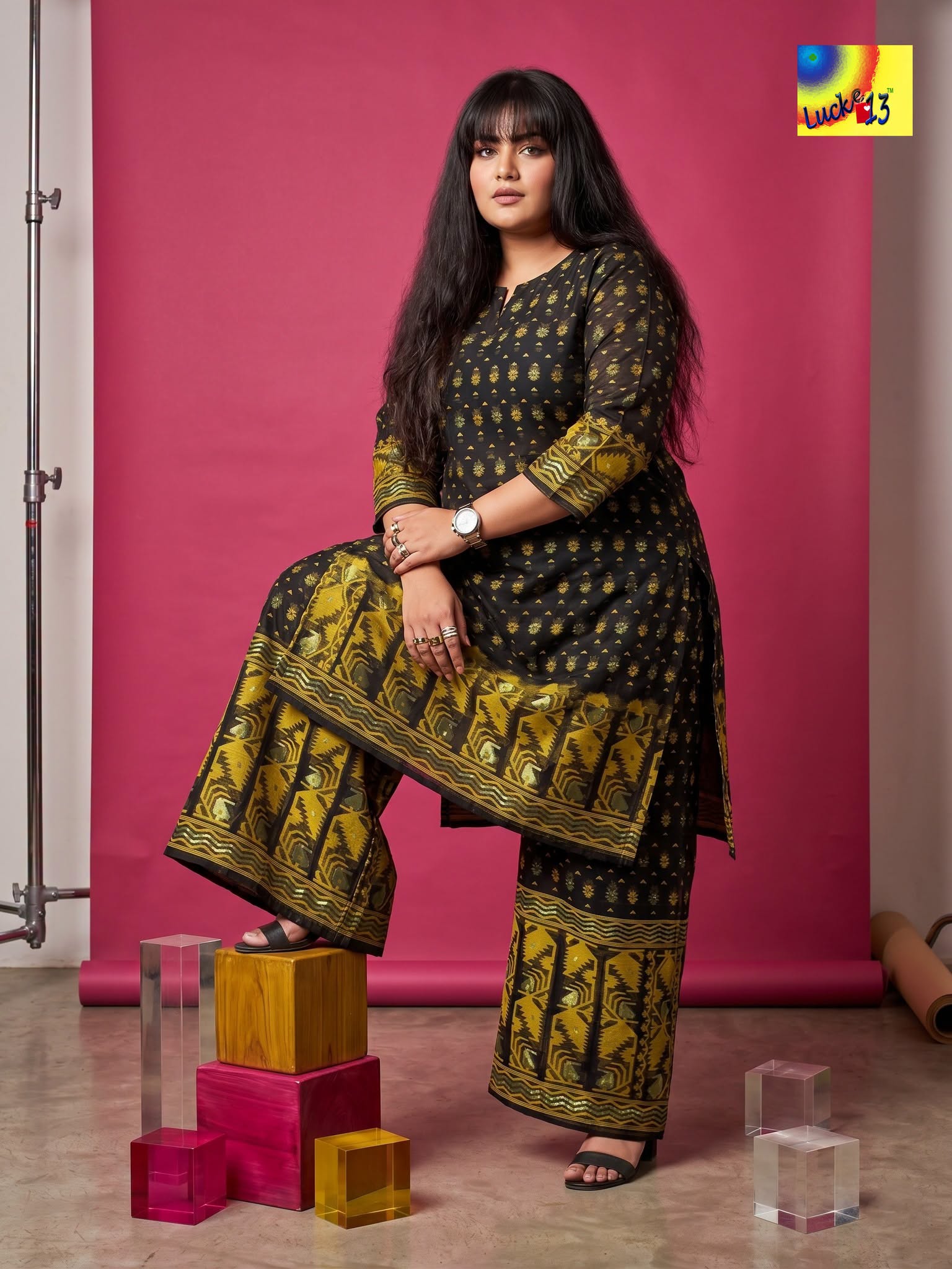 Jamdani Palazzo Co-ord Set