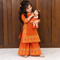 Jamdani Palazzo Set | Orange