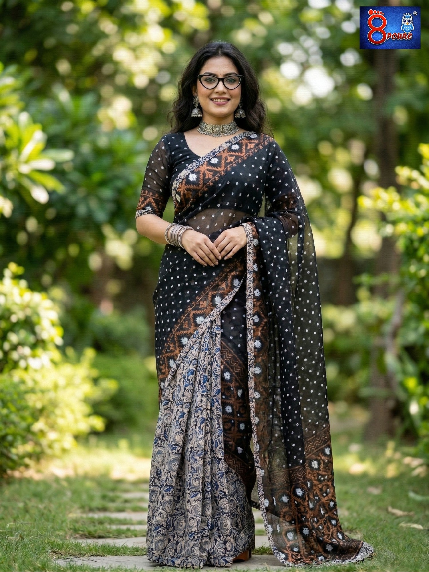 Designer Jamdani Kalamkari Saree