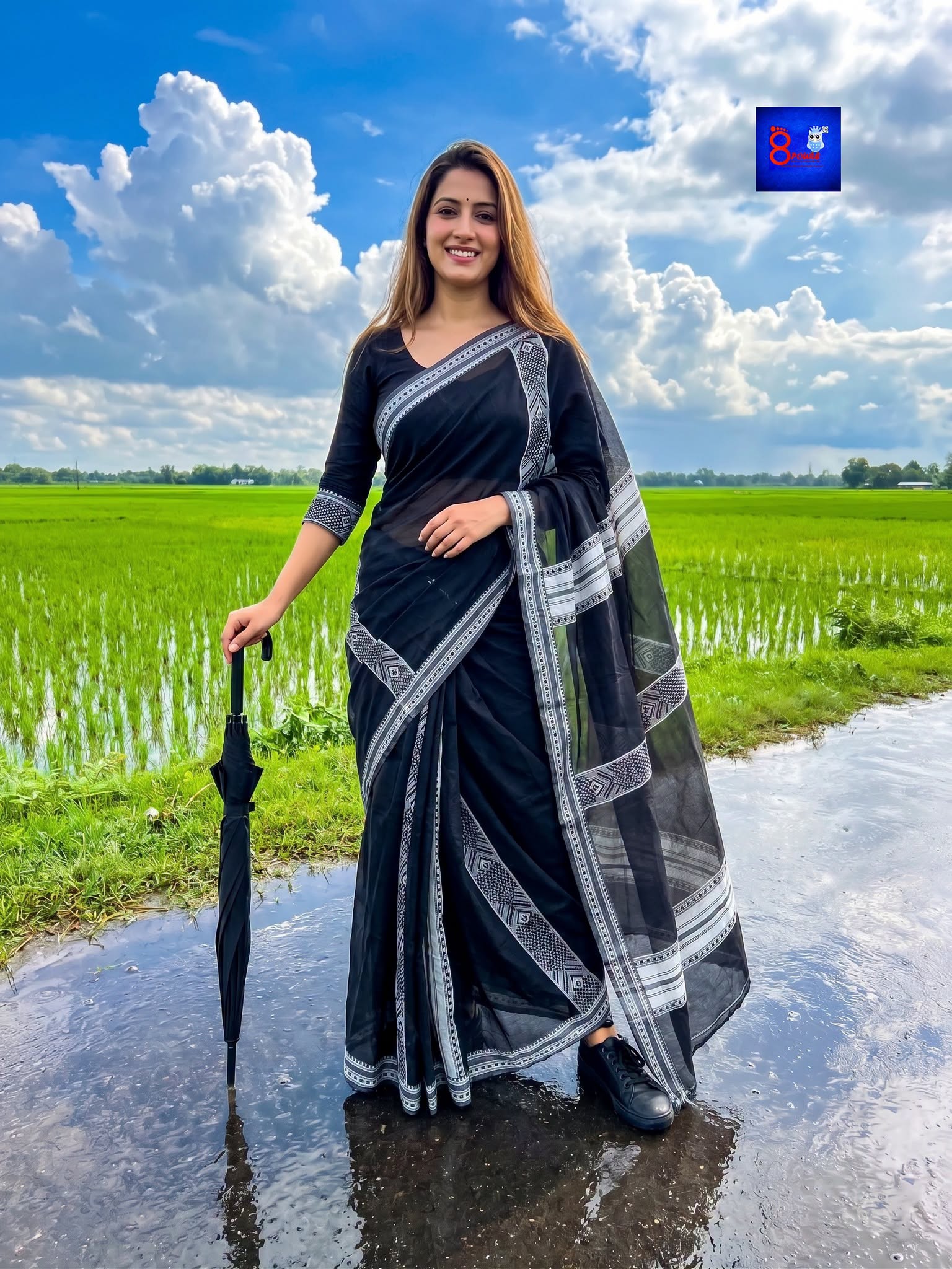 Exclusive Cotton Tangail Woven Appliqué Saree