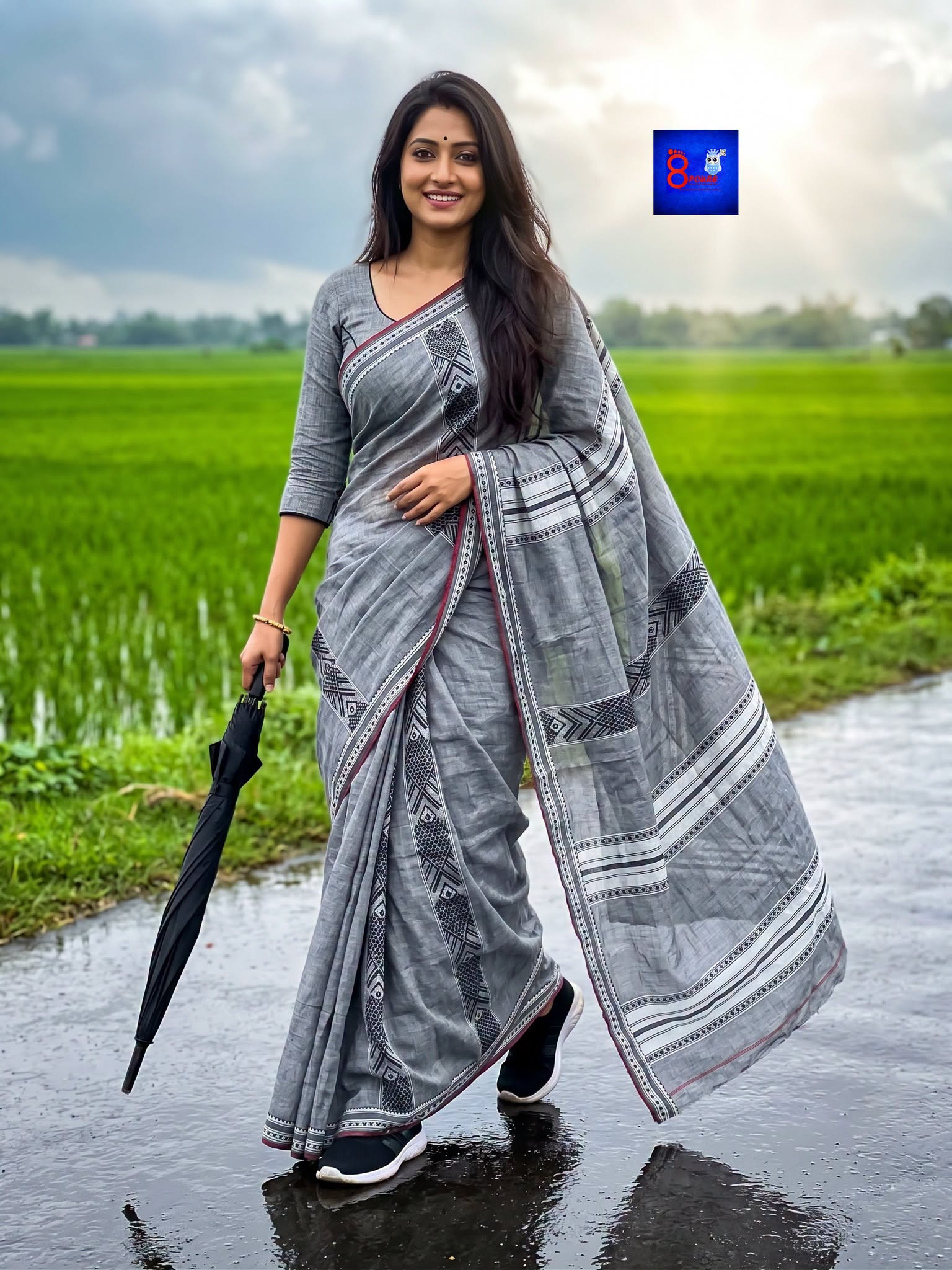 Exclusive Cotton Tangail Woven Appliqué Saree
