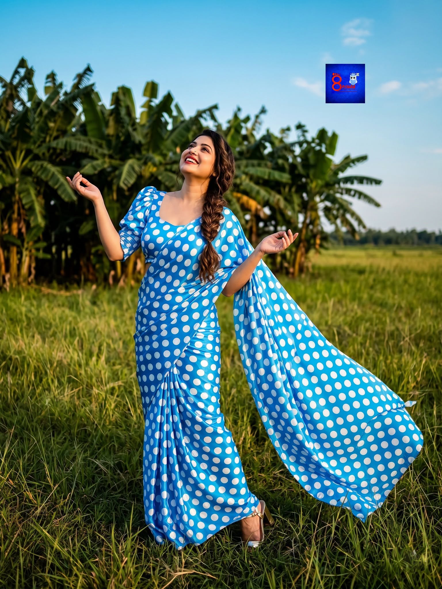 Modal Satin Polka Saree