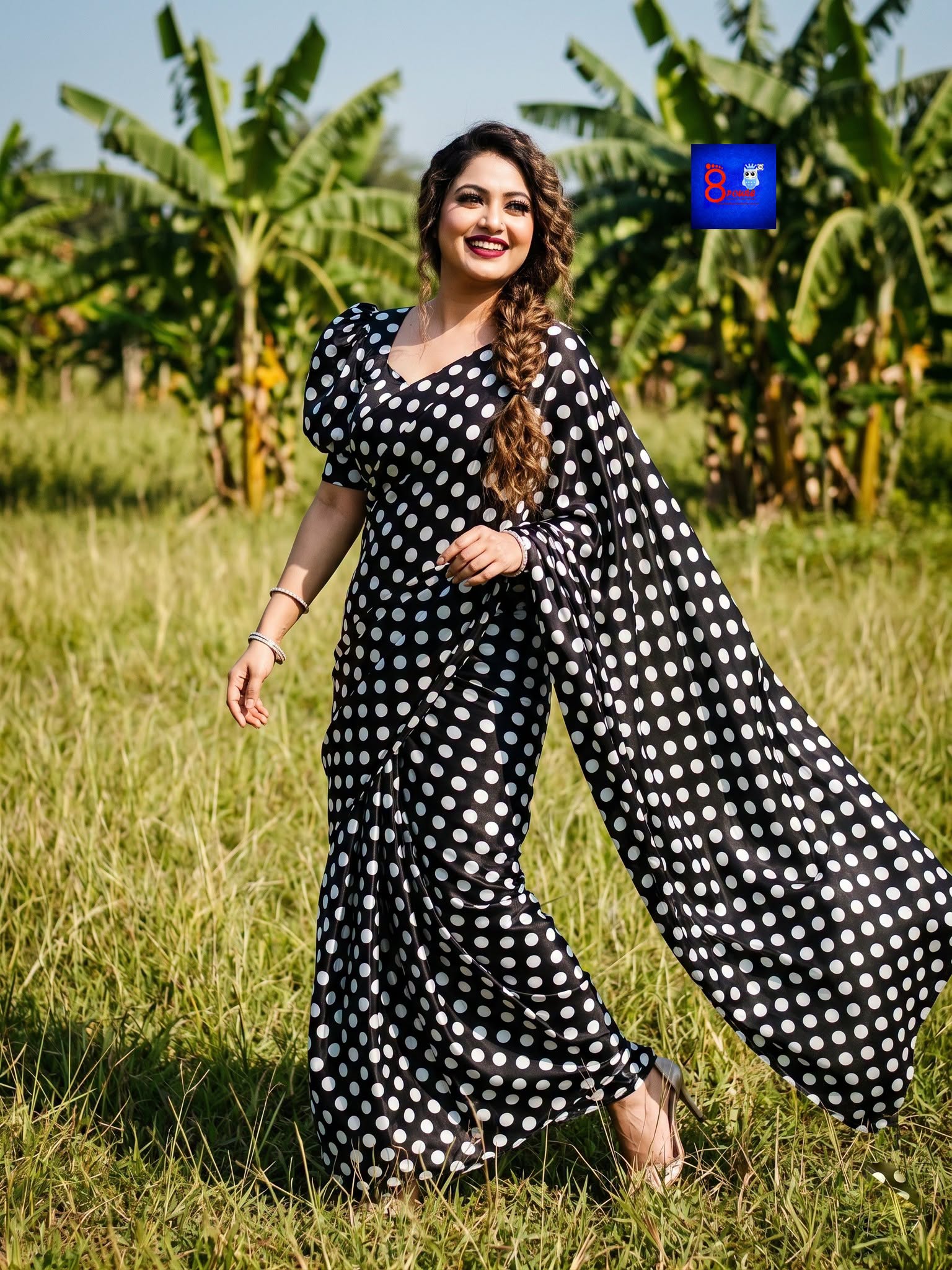 Modal Satin Polka Saree