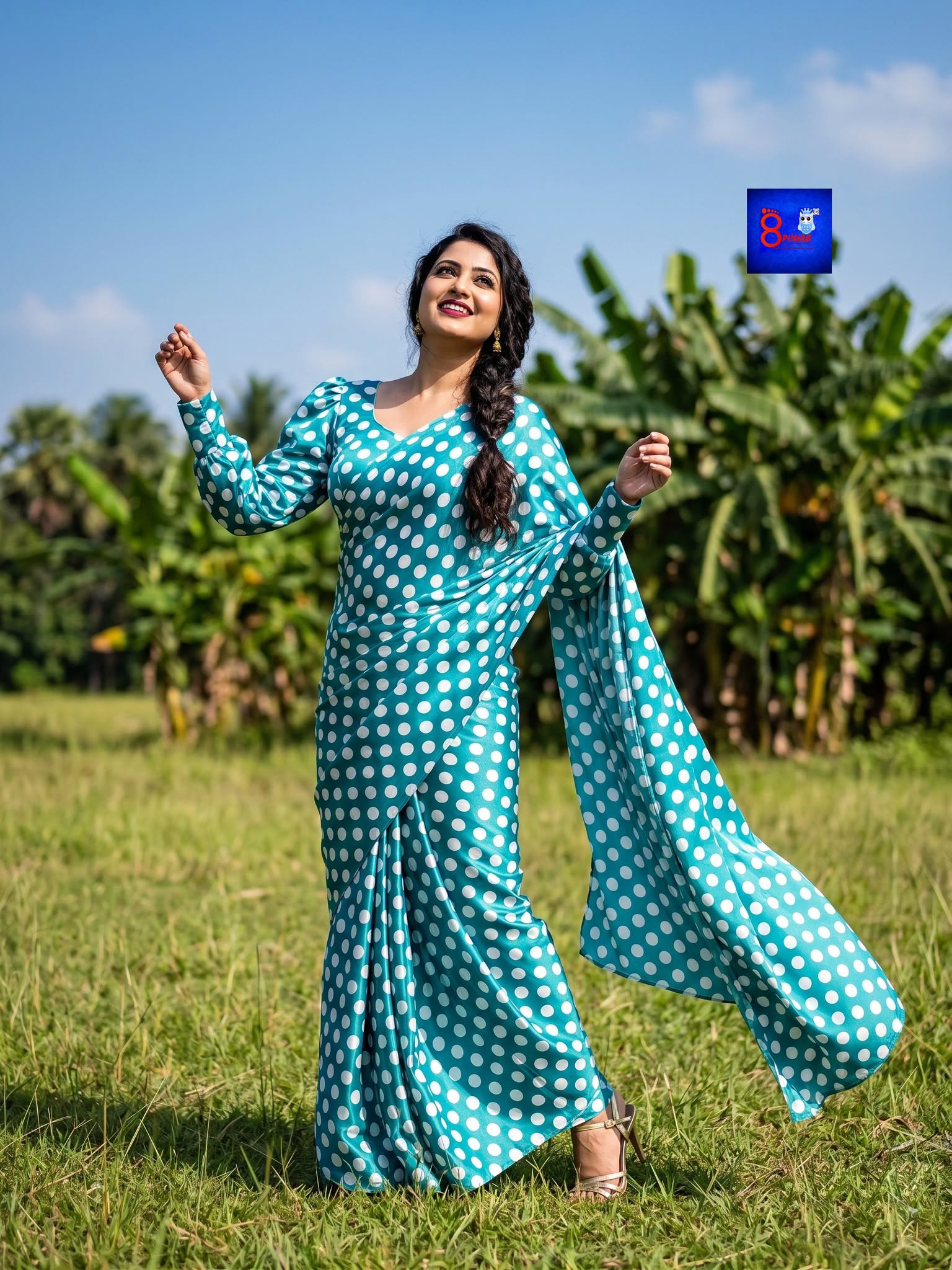 Modal Satin Polka Saree