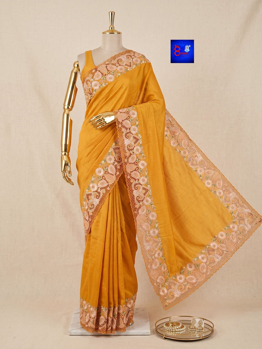 Pure Chiffon Tissue Exclusive Embroidery Saree