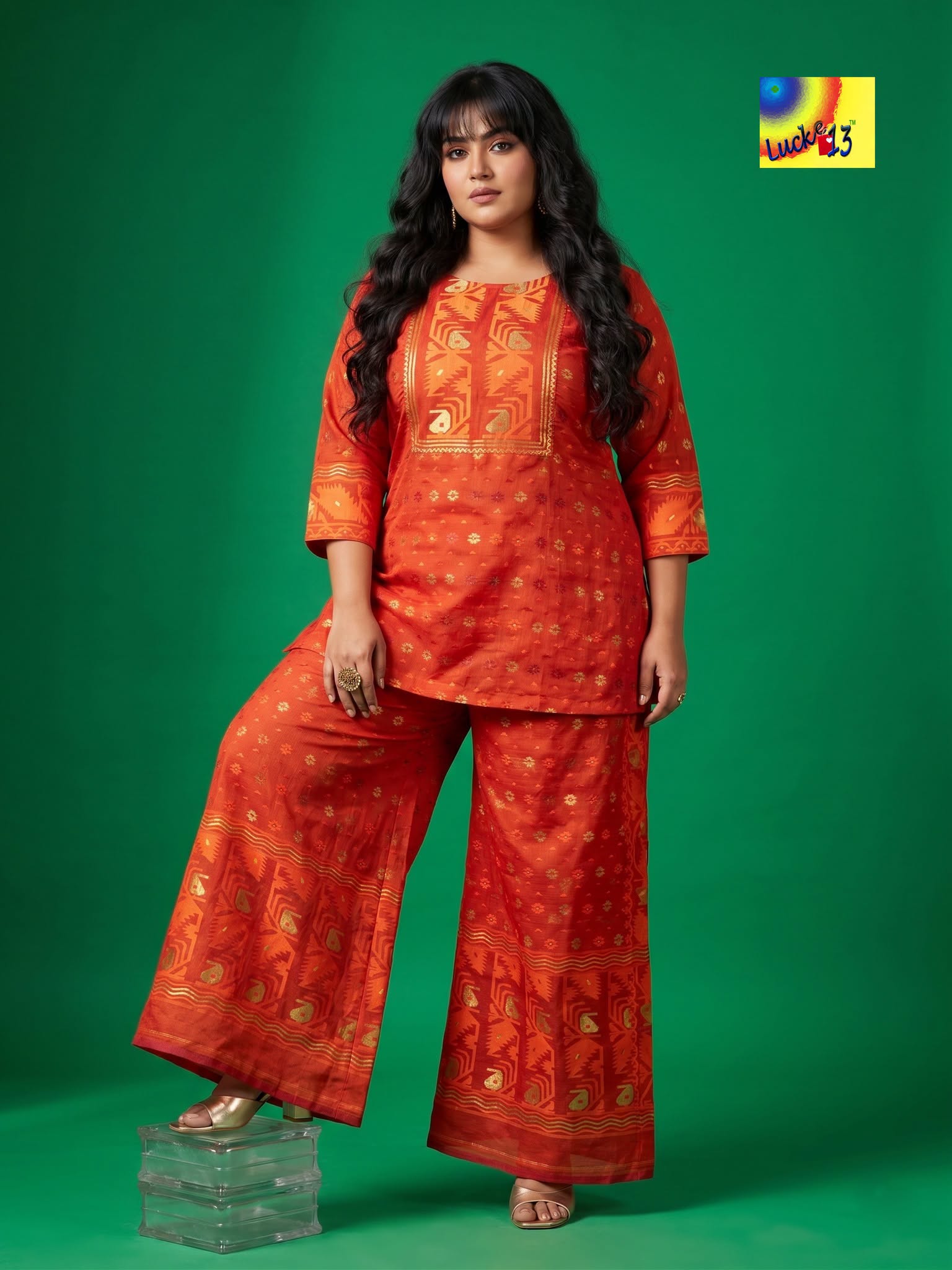 Jamdani Palazzo Co-ord Set