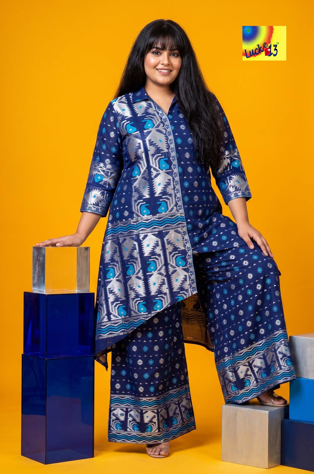 Jamdani Palazzo Co-ord Set