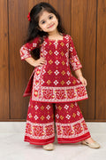 Jamdani Palazzo Set | Red