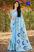 Canvas Saree - Pure Cotton Hand Painted