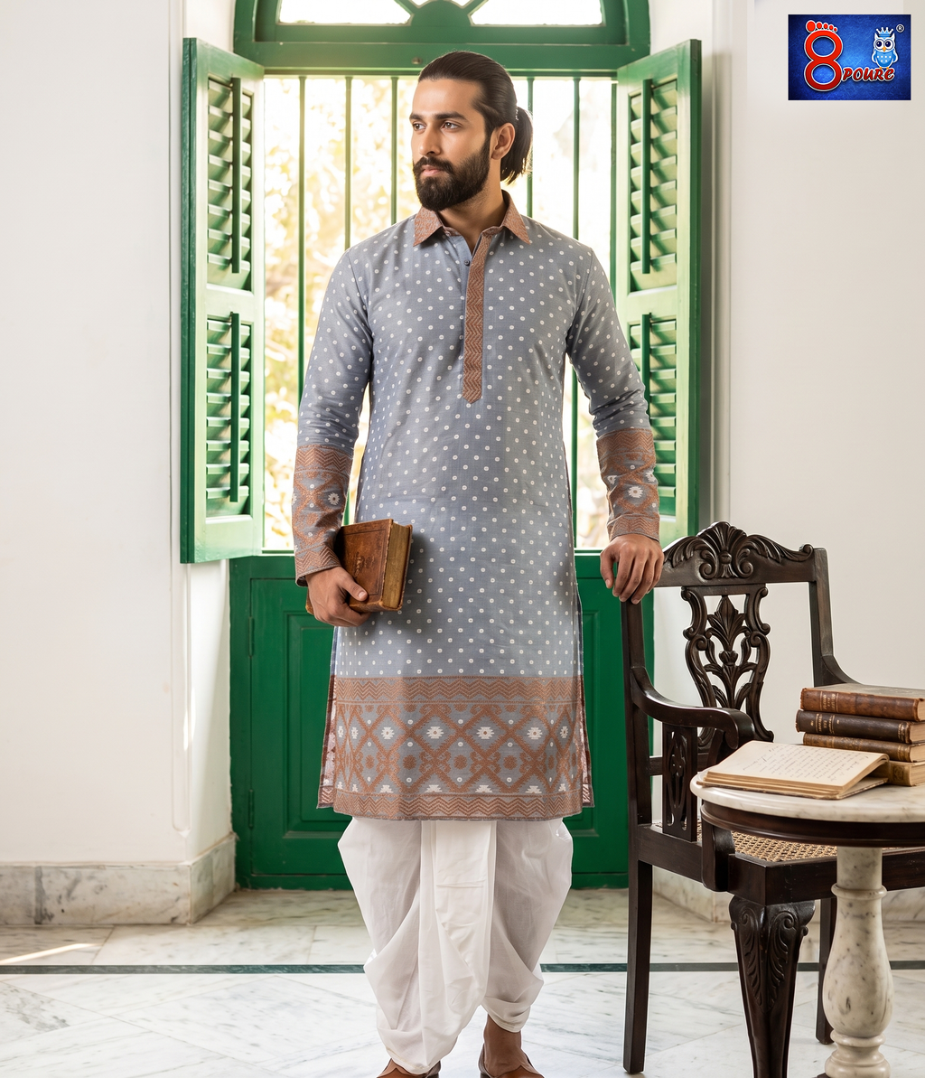 Woven Jamdani Kurta For Men