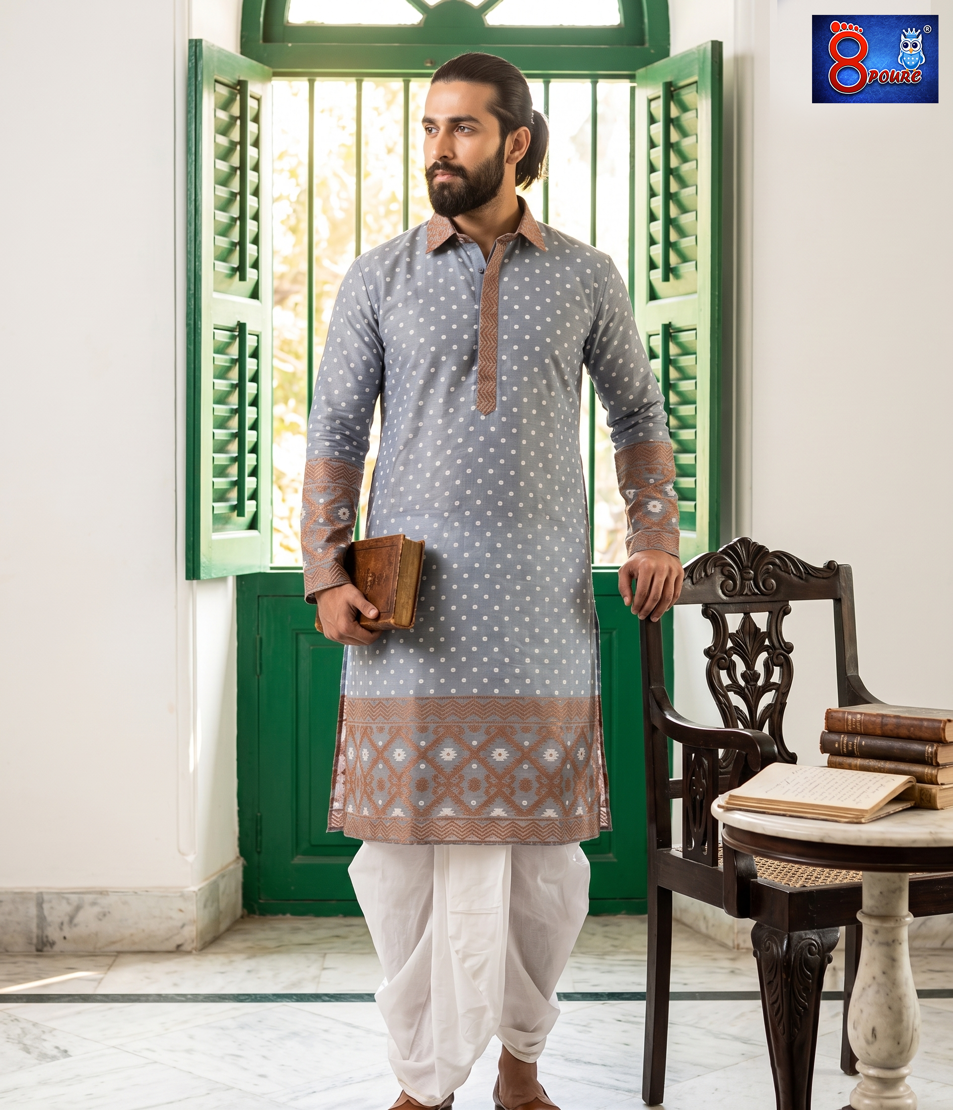 Woven Jamdani Kurta For Men