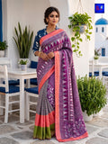 Threaded Fusion Silk Saree