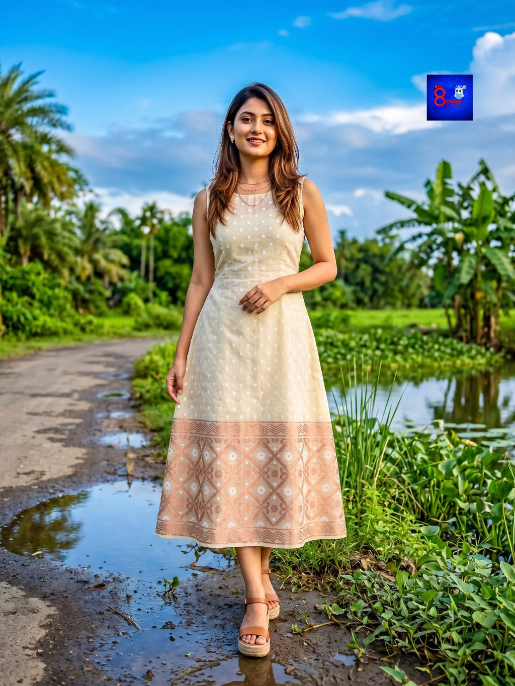 Jamdani A-Line Dress