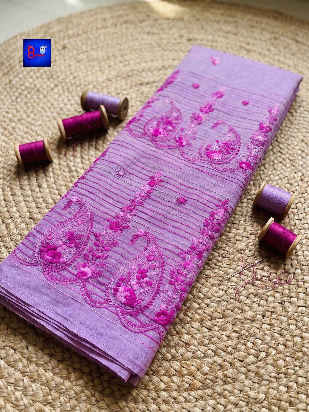 Pure Cotton Chikankari Parsi Handwork Saree