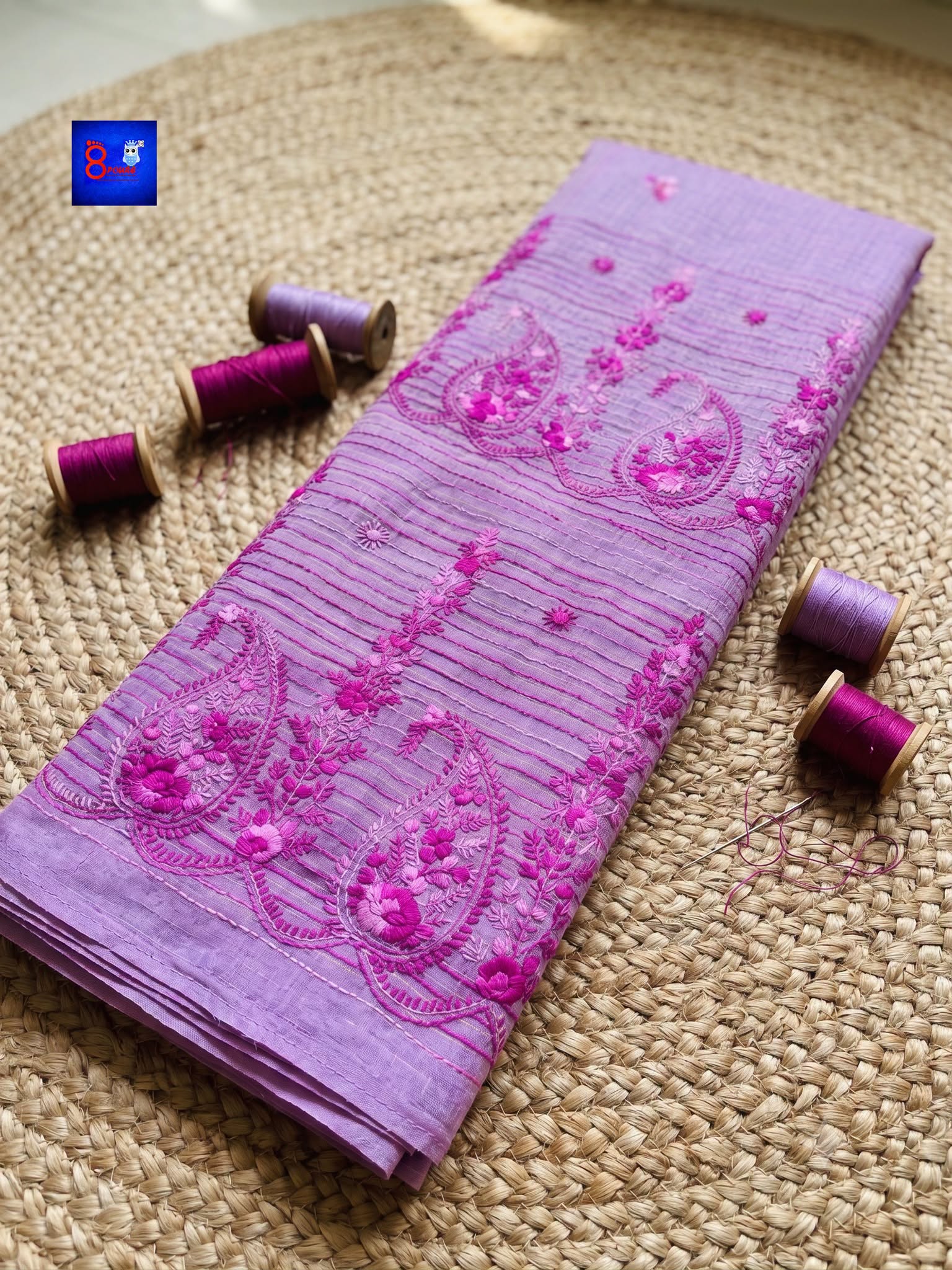 Pure Cotton Chikankari Parsi Handwork Saree