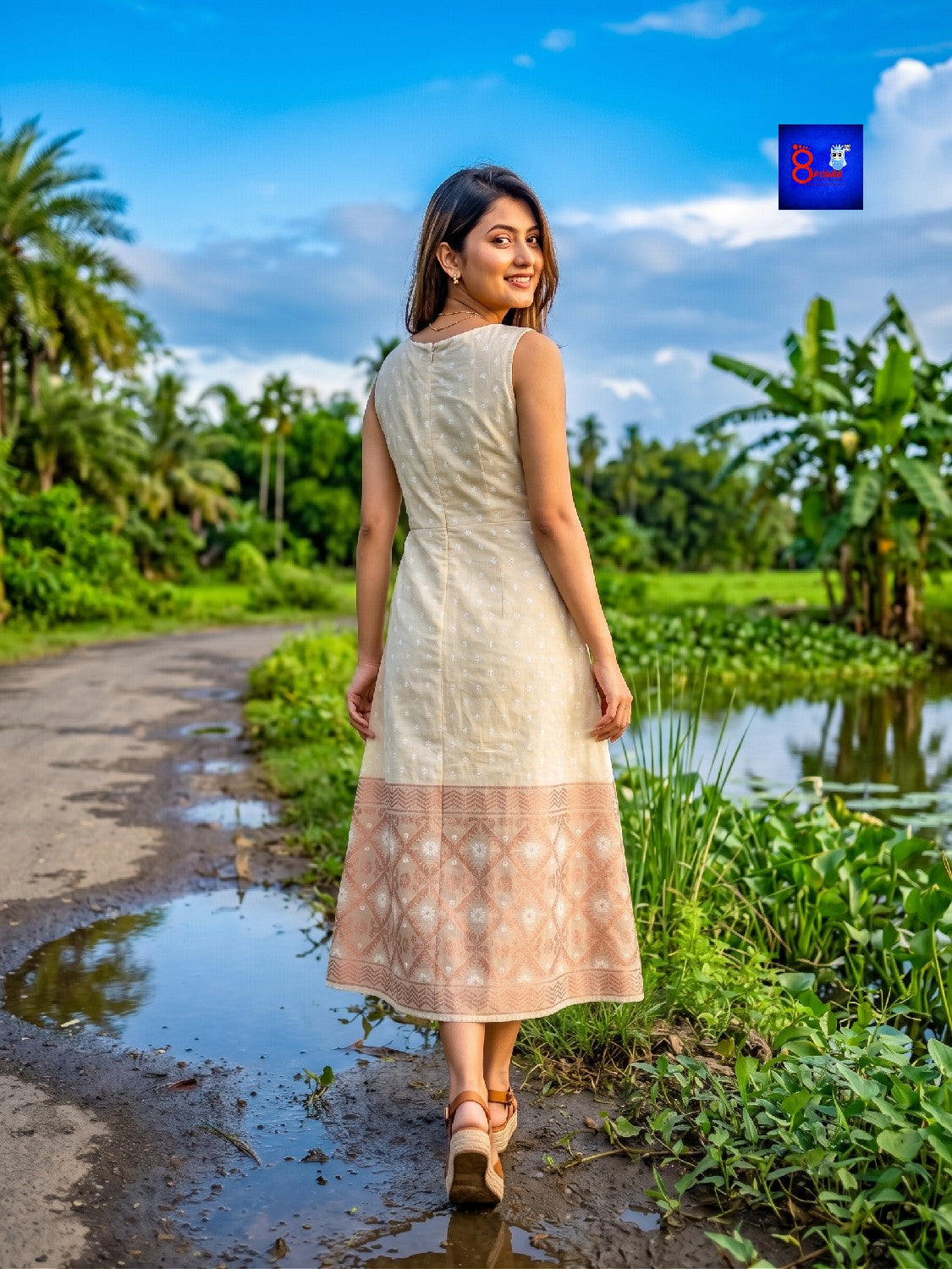 Jamdani A-Line Dress