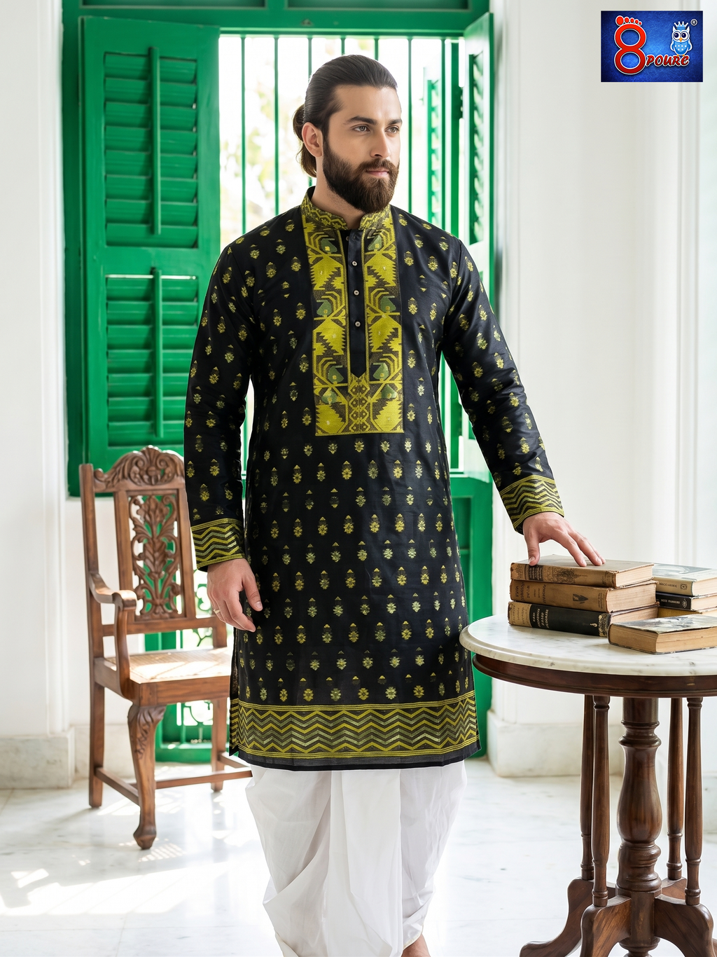 Woven Jamdani Kurta For Men