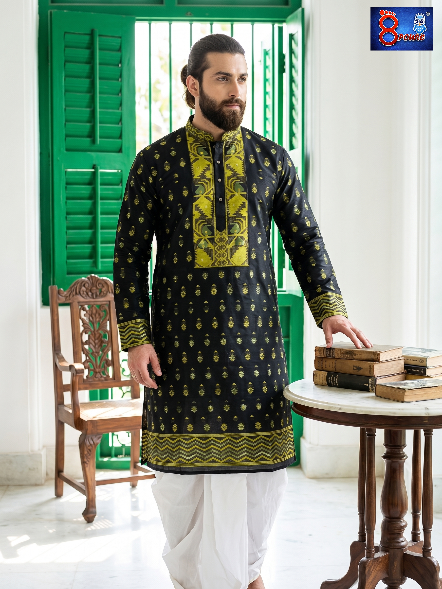 Woven Jamdani Kurta For Men