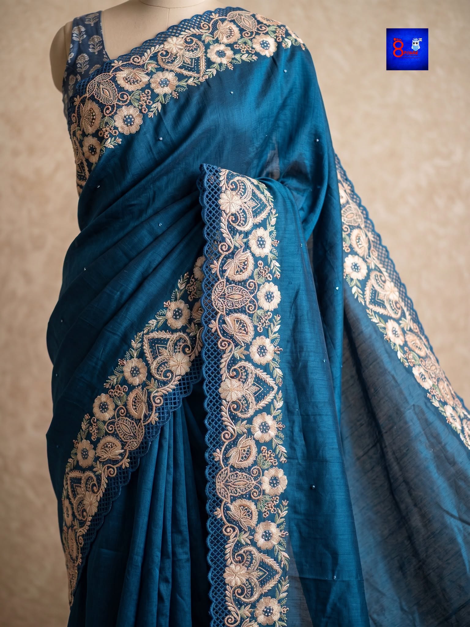 Pure Chiffon Tissue Exclusive Embroidery Saree