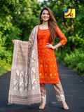 Handloom Jamdani Kurti, Dupatta & Pant Set