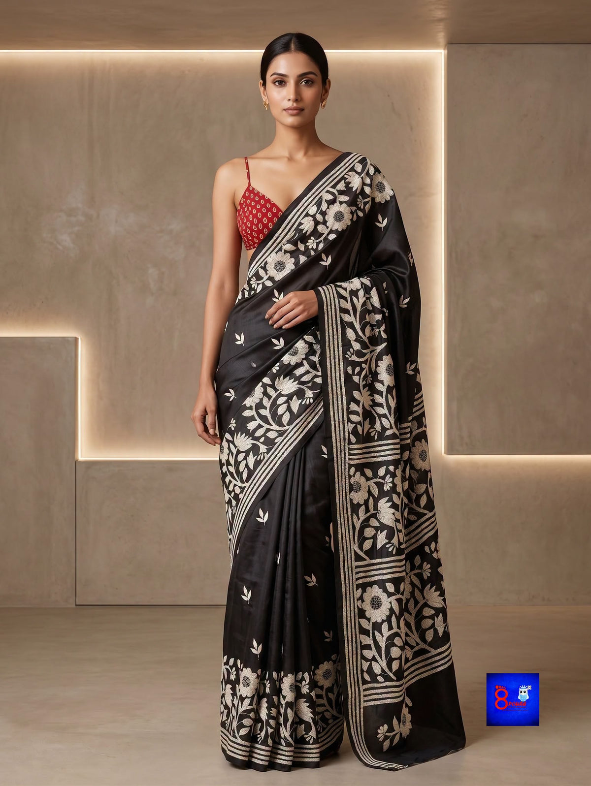 Blended Bangalore Silk Kantha Saree