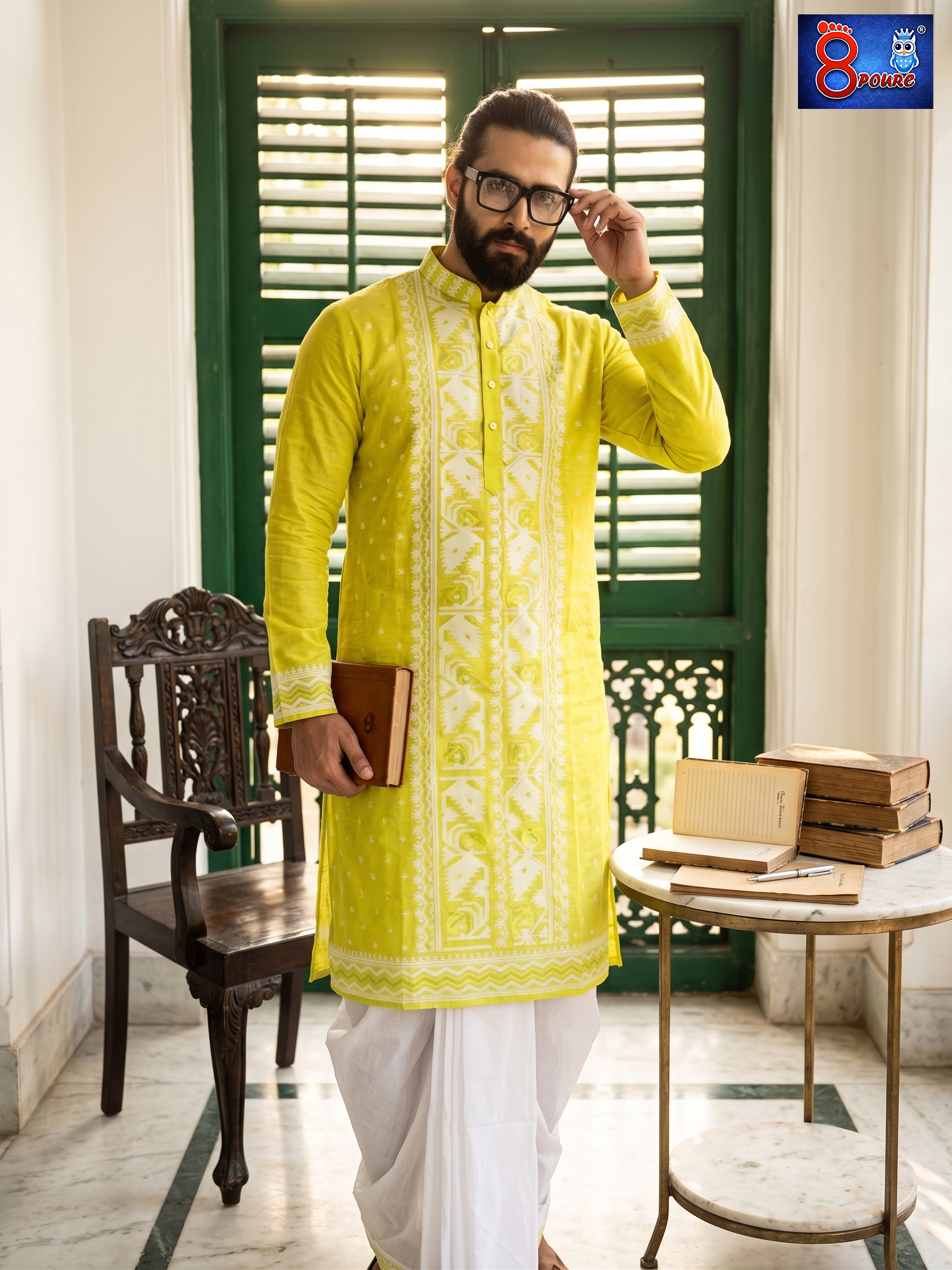 Woven Jamdani Kurta For Men