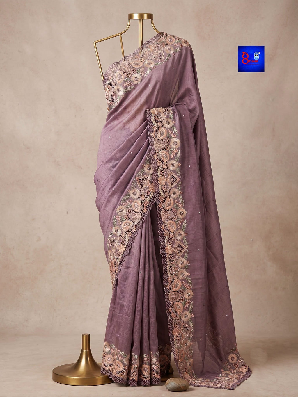 Pure Chiffon Tissue Exclusive Embroidery Saree
