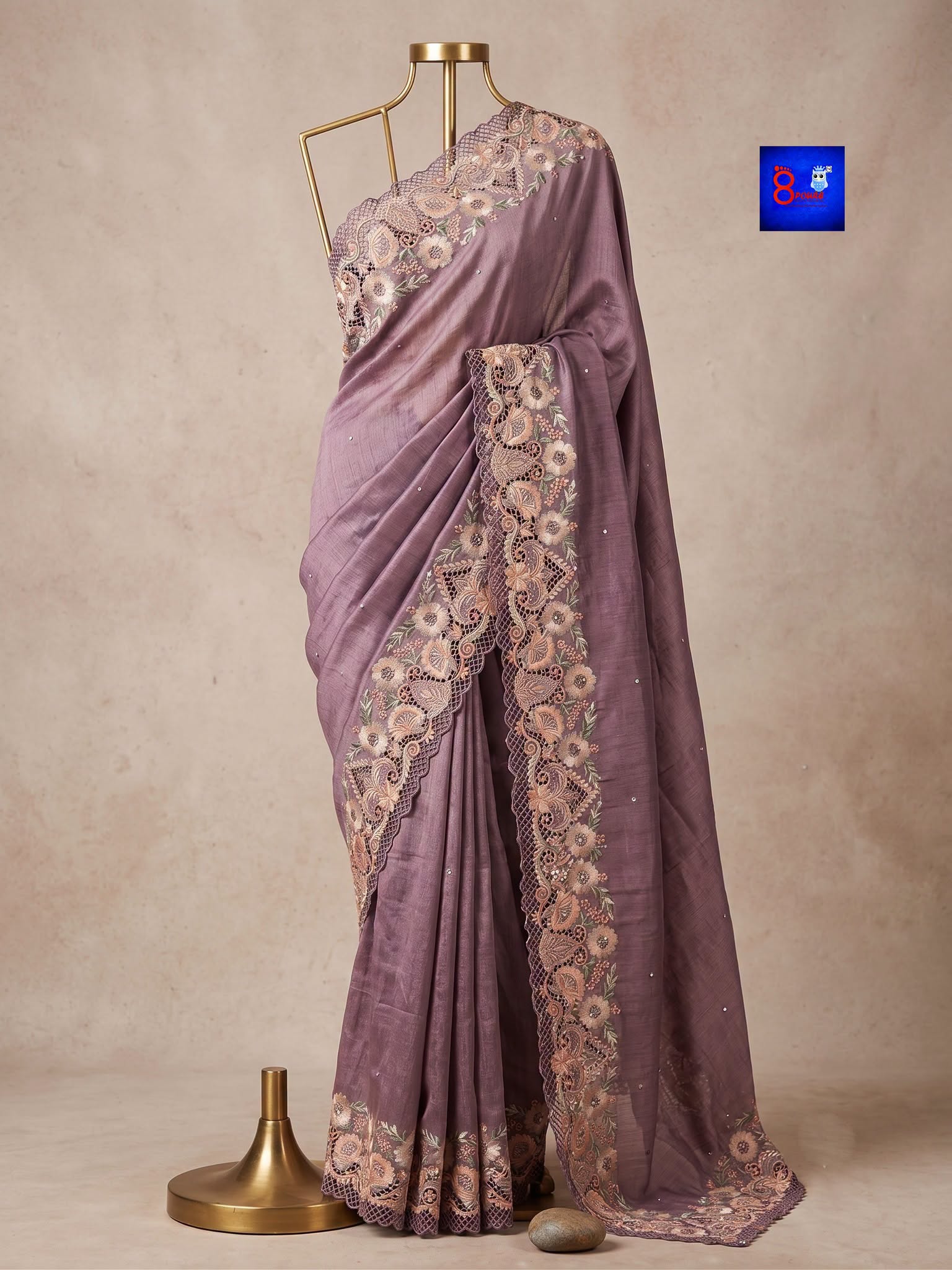 Pure Chiffon Tissue Exclusive Embroidery Saree