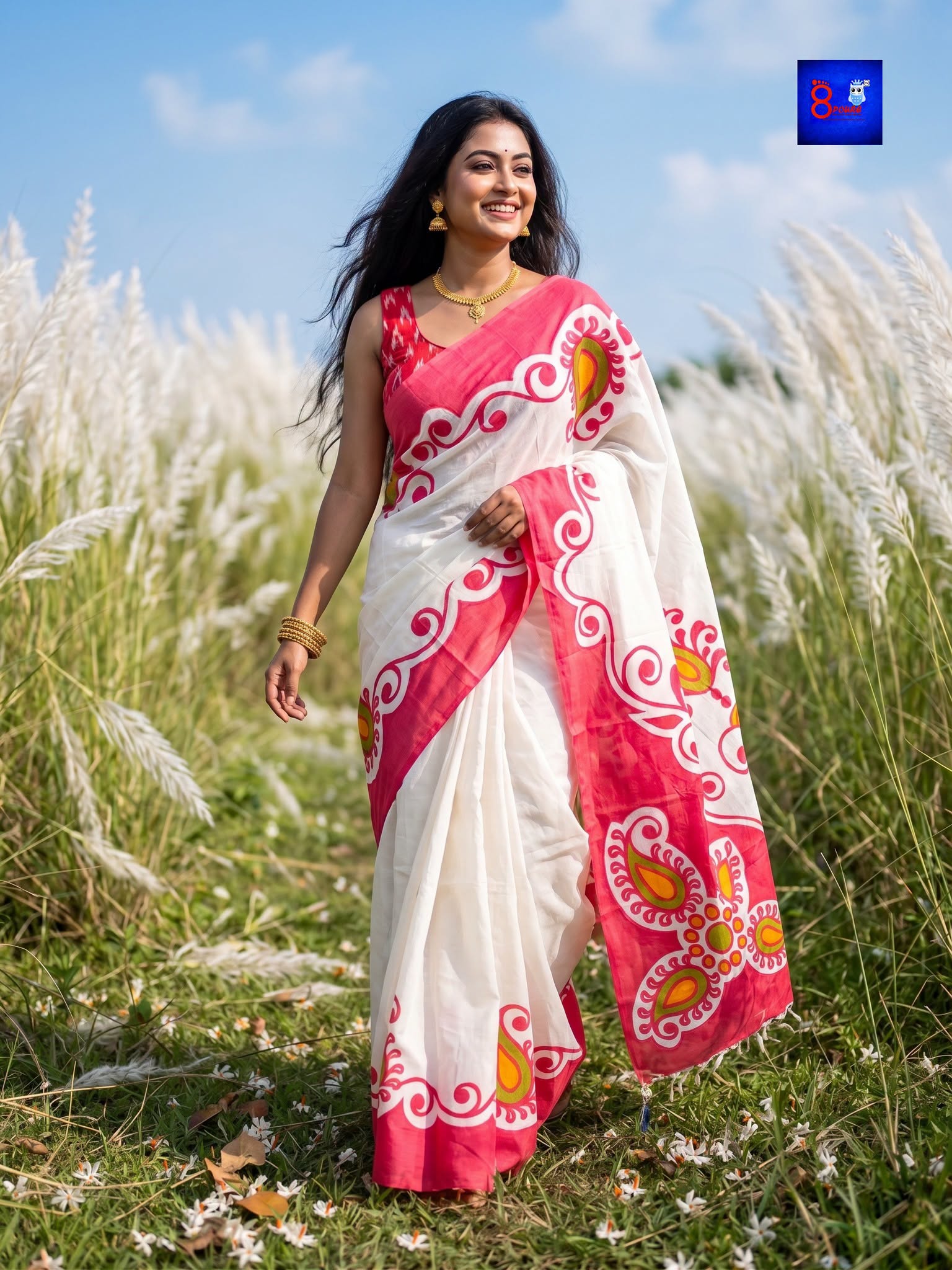 Pure Cotton Hand-Painted Saree
