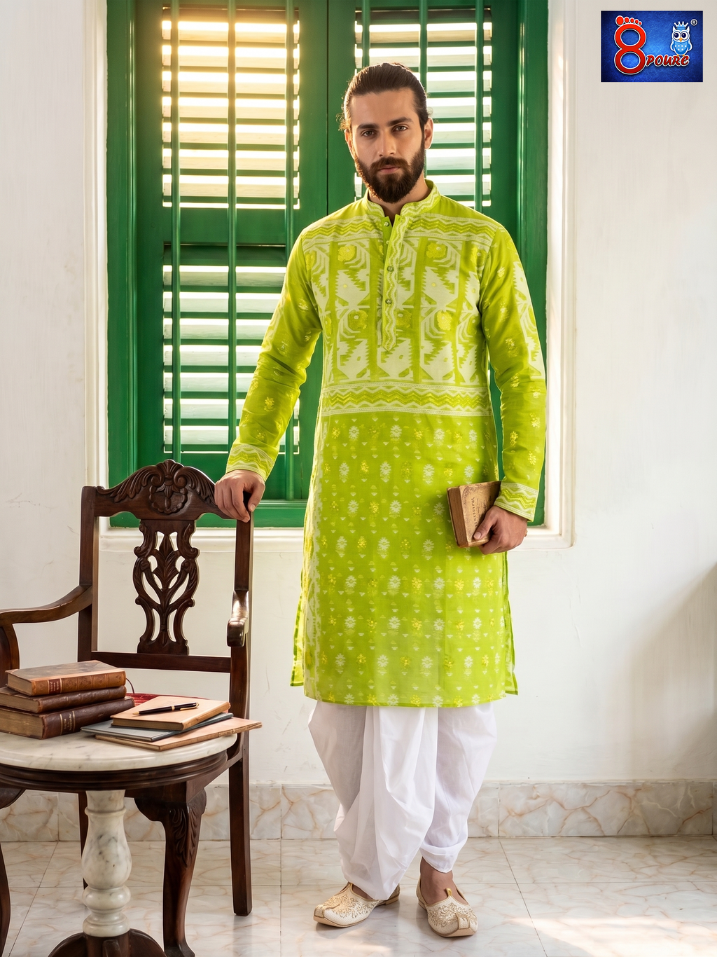Woven Jamdani Kurta For Men