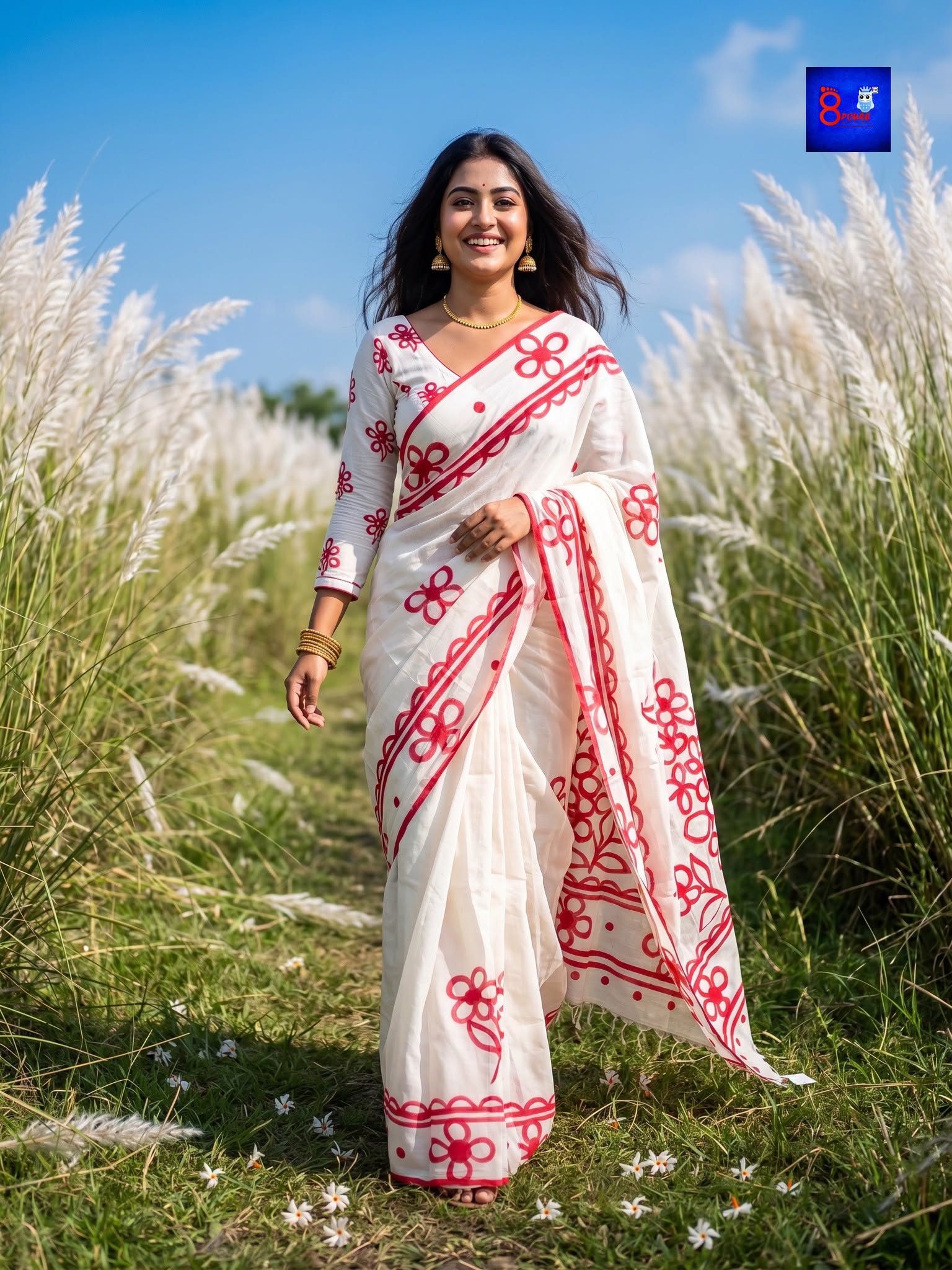 Pure Cotton Hand-Painted Saree