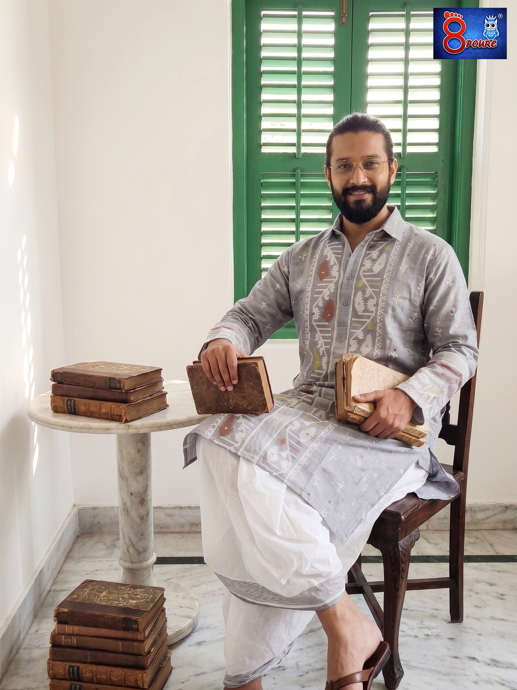 Woven Jamdani Kurta For Men