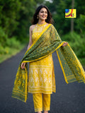 Handloom Jamdani Kurti, Dupatta & Pant Set