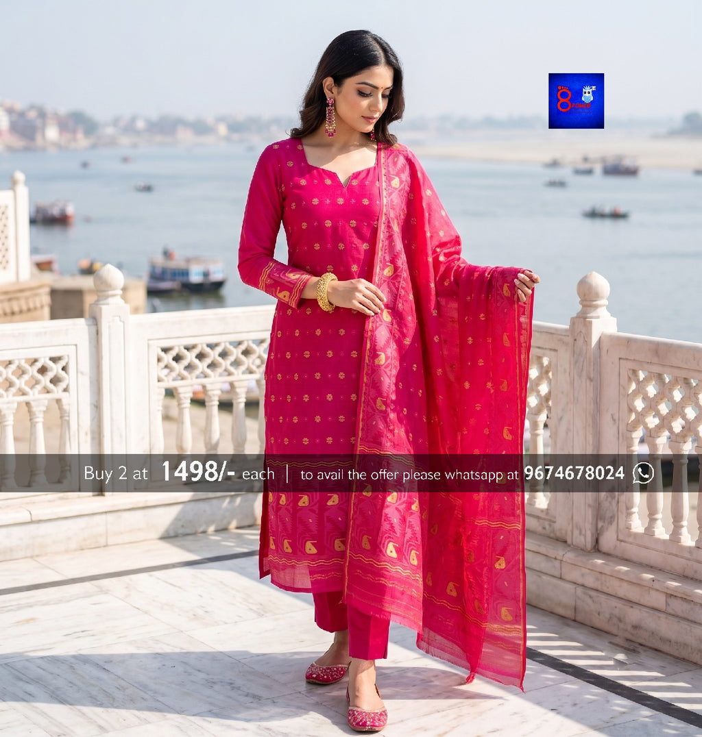 Jamdani Kurti and Dupatta Set