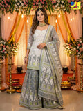 Jamdani Sharara 3-Piece Set - White Grey