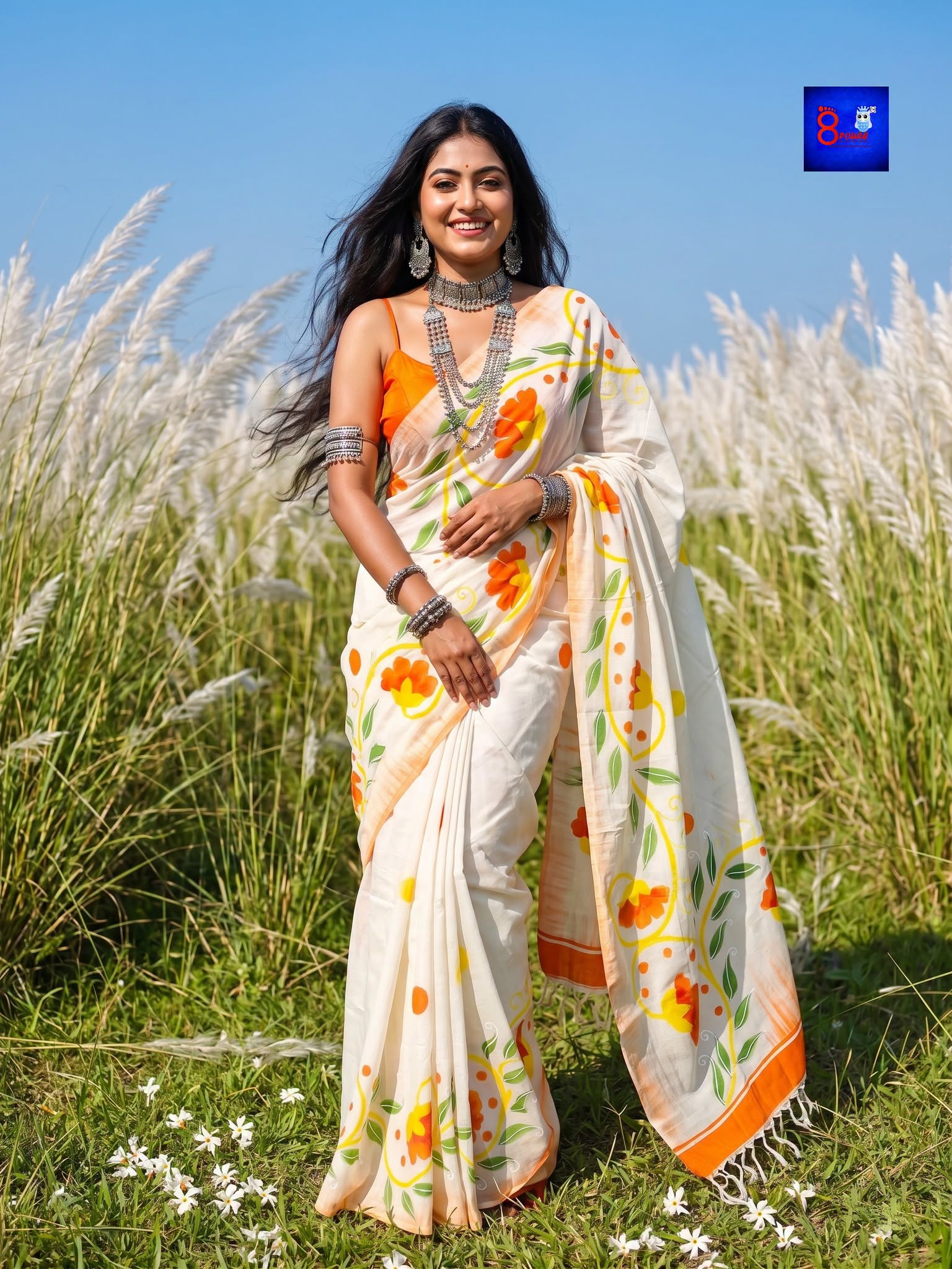 Pure Cotton Hand-Painted Saree