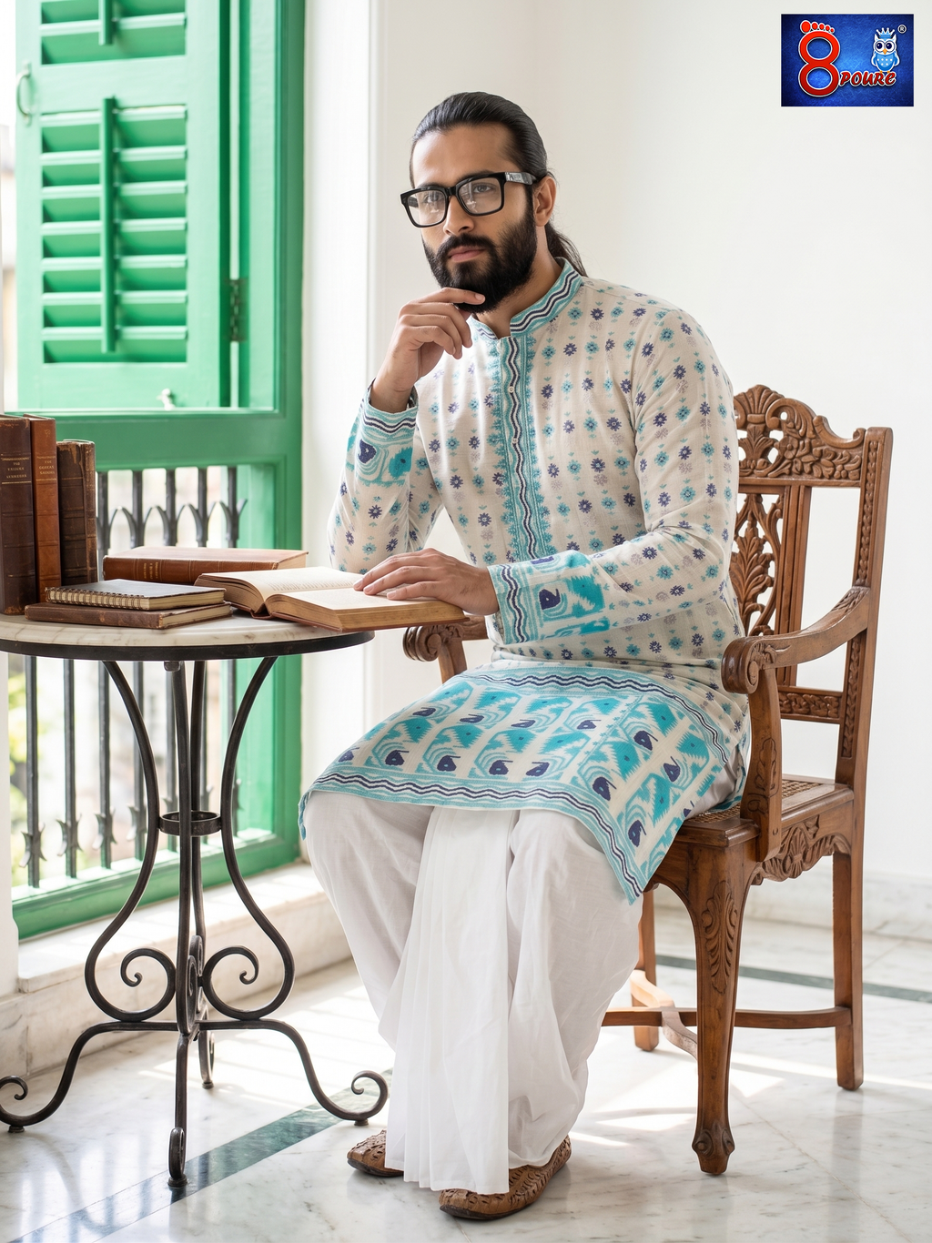 Woven Jamdani Kurta For Men