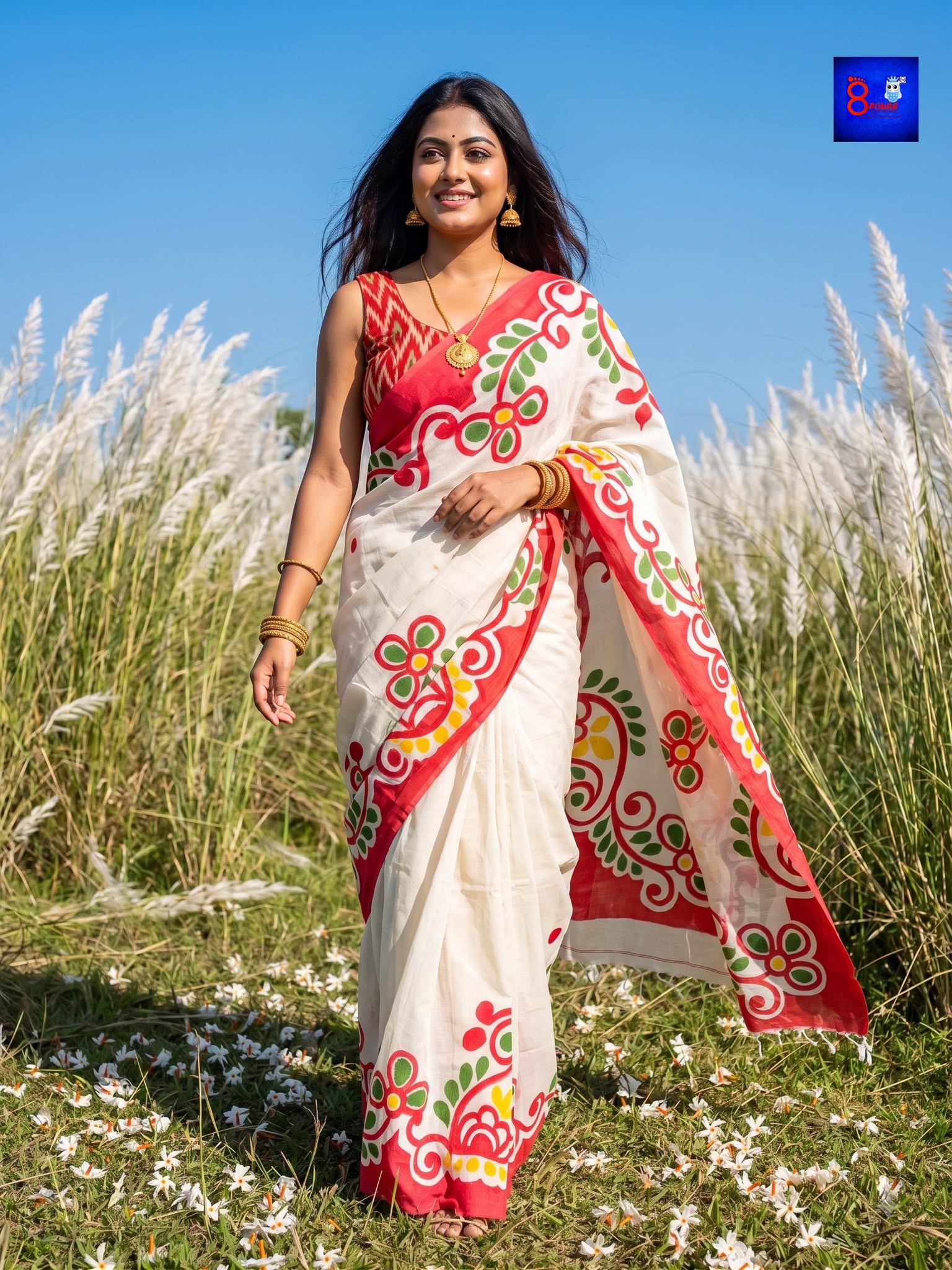 Pure Cotton Hand-Painted Saree